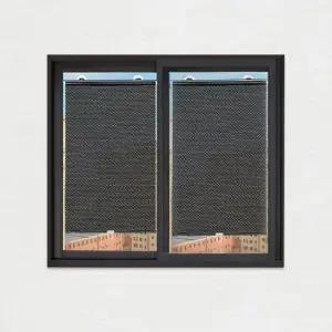 창문햇빛가리개 롤 블라인드 창문 방염 암막스크린 도트블랙 37X125cm