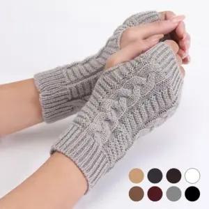 방한 겨울철 따뜻한 니트 손목토시 꽈배기 암워머 핸드워머