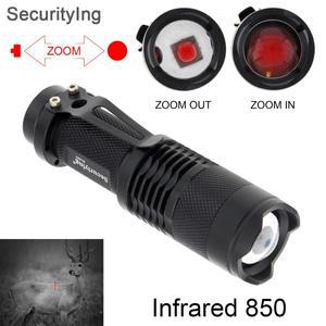 SecurityIng IR 사냥 손전등 LED 적외선 방사 나이트 비전 토치 14500 AA 배터리 사용 SK68
