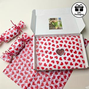 50장 I 큰 빨간 하트 무늬 티슈 페이퍼 50 8x35 56 cm 결혼식 생일 선물 포장 꽃다발 포장에 이상적