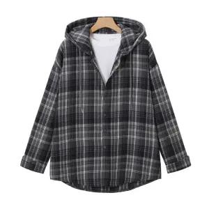 [엠엔씨][MNC] 후드 박스핏 체크셔츠 (MDLS253KA)