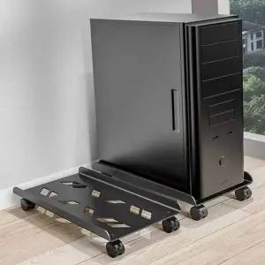 이동식 스틸 받침대 데스크탑 타워형 컴퓨터 본체 바퀴형