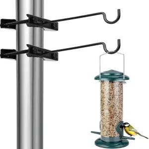 시사카카 2팩 새 모이통 걸이 난간 기둥용 금속 클램프 온 데크 식물용 야외 브래킷 캠 랜턴 랙 야생 조류