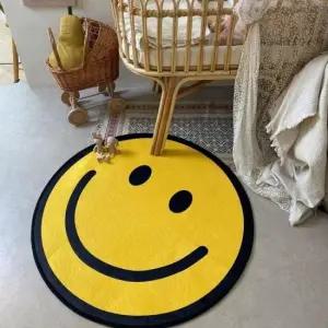 대형러그 협탁 침대 원형 스마일 대형매트 러그 R150