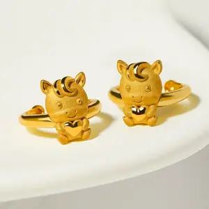 24K 순금 포니 하트 말 돌반지 [반돈]