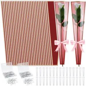 아웃투스 플라워 부케 액세서리 200개 싱글 로즈 슬리브 꽃수관 크리스탈 다이아몬드 헤드 핀 발렌타인