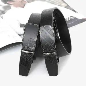 [셀러에이드]남성 정장 가죽 벨트 자동 132x3cm 허리띠 혁대 버클 남자정장벨트