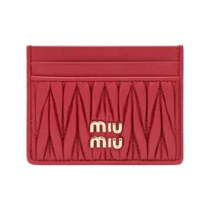 26SS 마틀라세 금장 로고 카드지갑 레드 5MC076 AFPP F0011