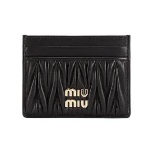 26SS 마틀라세 금장 로고 카드지갑 블랙 5MC076 AFPP F0002