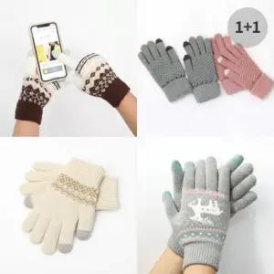 남자장갑 스마트폰 터치 니트 장갑 겨울 커플 남녀 공용 겨