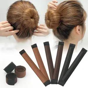 [셀러에이드]s200 당고머리 올림머리 헤어밴드 짙은커피색 2012B