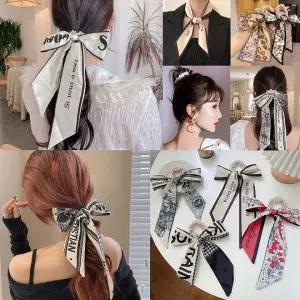 [셀러에이드](앙상블) 스카프 진주 헤어 밴드 반다나 머플러 미니