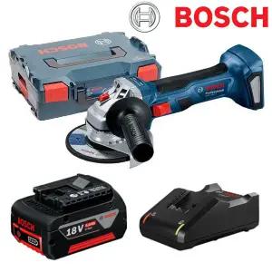 보쉬 충전 무선 그라인더 18V 4인치 전동 핸드 GWS18V-7 5.0Ah 1개 세트