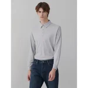 [갤럭시 라이프스타일] 투톤 솔리드 폴로넥 티셔츠  라이트 그레이 (GC4X41M062)