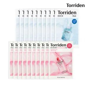 [SET] 토리든 다이브인 히알루론산 마스크 27ml 10매 + 셀메이징 저분자 콜라겐 모공 탄력 마스크 10매
