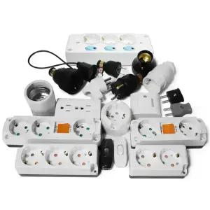 노출형 노출콘센트 중간 전기 1구 2구 3구 4구 콘센트 스위치 고무 플러그 사기 리셉터클 전구 방수 전구 소켓 키소켓 110V 돼지코