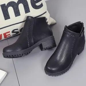 189 여성부츠 앵클 삭스 첼시 앵글 부츠 워커 가죽 스웨이드 통굽 기모 겨울