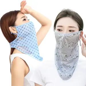 (UV인증) 쉬폰 자외선차단 쿨마스크/통기성 탁월/여름 망사 얼굴 햇빛가리개/자전거 등산 골프 안면 마스크