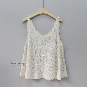 시스루 레이스 티/커버업 뷔스티에 나시 프릴 레이어드 조끼