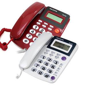 태경 빅버튼 발신자 표시 일반 유선전화기 TKT-500 레드/화이트 사무실 효도 집 전화기