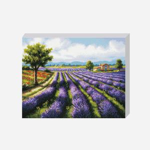 DIY 보석십자수 세트 오후의 라벤더 40x50cm 풍경 캔퍼스 액자형 비즈