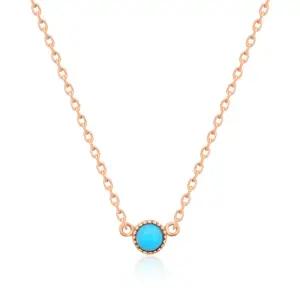 18K 터키석 캐보션 초커 체인 목걸이 NPN24178