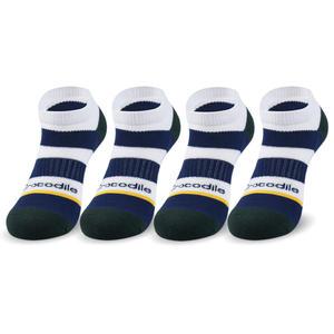 크로커다일 남성 스포츠 쿠션 폴라 스니커즈 양말 CD205 화이트, 4족