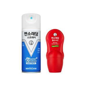 멘소래담 스프레이 파스 쿨 180ml + 마사지 핫 롤온 로션 50ml