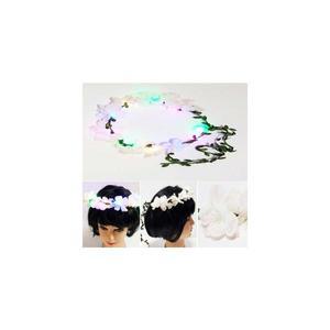 불빛 벚꽃화관 LED 벚꽃머리띠 파팅용품 기념품 벚꽃축제 조화핀 셀프스냅 촬영소품