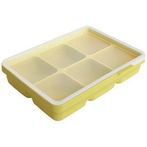 국산 실리콘 아이스큐브 얼음틀 트레이 6구 옐로우, 1개