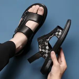 남자 샌들 발편한 여름 가죽 슬리퍼 휴양지 아쿠아 슈즈 편한 캐주얼 빅사이즈 쪼리 비치 바캉스 여름샌들