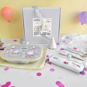 [키친유]미피 아기 유아 자기주도 식기 6종세트 캐릭터 식판 스푼포크 교정젓가락 가방 이유식 준비물