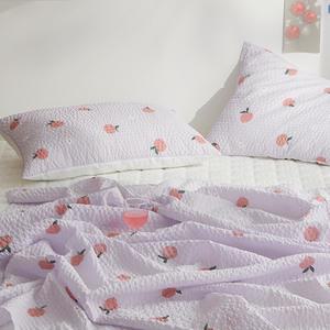 아르페지오베이직 피치미 퍼플 시어서커 여름 홑이불, Q, 180X205