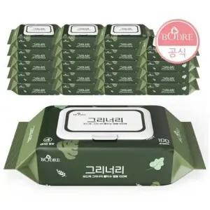 보드레 그리너리 대용량 물티슈 캡형 100매X20개