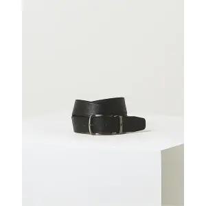 [롯데백화점]닥스 액세서리 [선물포장/쇼핑백동봉]블랙 로고패턴 소가죽 벨트 DBBE3E390BK