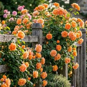 [같이가치농원]사계장미 오렌지메이드 줄장미 망포트 개화주 묘목 노지월동 여름꽃 덩쿨 덩굴 장미묘목