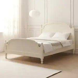 [밀키웨이] 해리스 원목 도장 침대 Q,SS