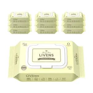 리벤스 오리지널 플러스 도톰한 저자극 아기물티슈 엠보싱 캡형 100매 10팩