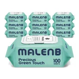 마렌비 아기물티슈 그린터치 100매x10팩(55고평량/엠보/캡형)