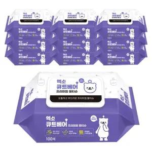 큐트베어 물티슈 캡형 100매 10팩
