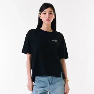 [하프클럽/체이스컬트]여성 밑단 변형 크롭 반팔 티셔츠-DBZG5851C03