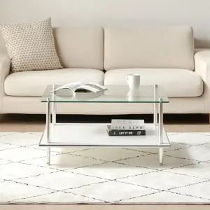 [히트가구] M882 모듈 강화유리 거실테이블 800x380 2colors (착불)