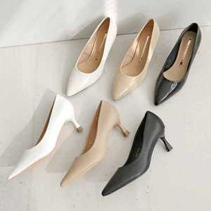 천연소가죽 스틸레토힐 발편한 여자구두 여성정장구두