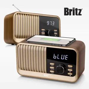 브리츠 BZ-JE100 휴대용 무선 블루투스 라디오 스피커 무선충전기 미니 효도 소형 FM라디오 알람시계