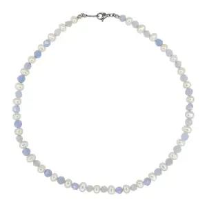 아쿠아마린 담수 진주 목걸이 써지컬 천연 원석 비즈 하늘색 6mm