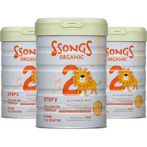 유기농분유 쏭스오가닉 베이비 2단계 750g(3캔)