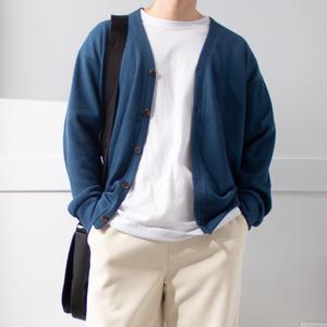 미니멀 골지 니트 가디건 / 깔끔한 봄 신상 레트로 단추 가디건