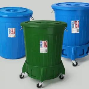 다용도 만능용기 운반구 세트 업소용 바퀴 쓰레기통 버켓 대용량 청통 55L 75L 110L