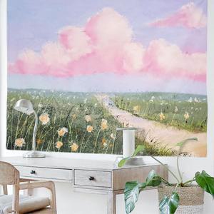 꽃길유화포스터 편안한느낌 유화꽃길포스터 대형패브릭액자 부드러운 감성인테리어 대형