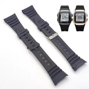 남성용 스포츠 방수 실리콘 팔찌 카시오 3239 W-96H-1A 2A 9A 전자 시계 전용 스트랩 블랙 시계 밴드